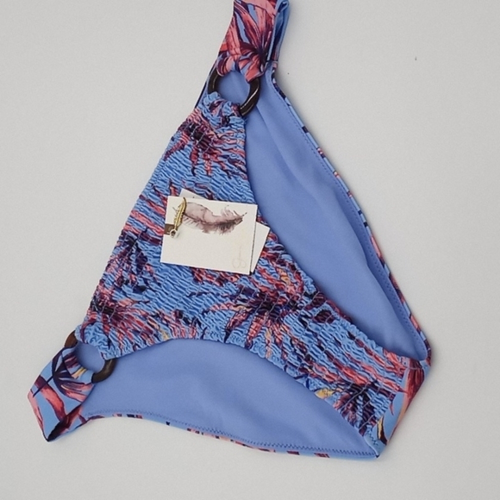 Jessica Simpson‎ Palmy Days Smocked O-Ring Bikini Bottom Lilac